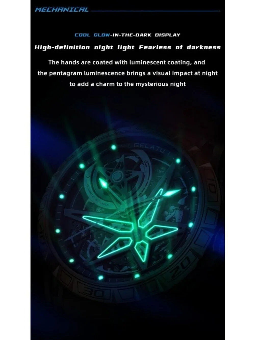 Men's Black Skeleton Quartz Stainless Waterproof Luminous Luxury Wooden Watch